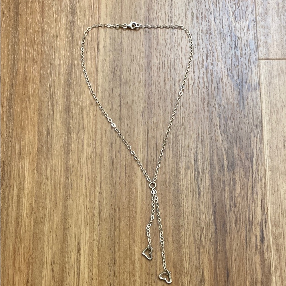 Gold Y-Shaped Necklace with Dainty Chain and Gemstone Pendants